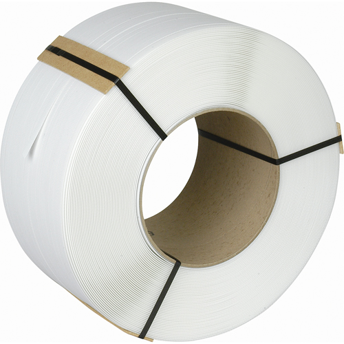 Samuel M3830EGW129S9 Strapping, Polypropylene, 3/8" W x 12900' L, White, Machine Grade