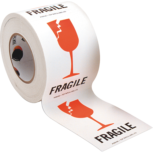 TOP TAPE & LABEL "Fragile" Special Handling Labels, 6" L x 4" W