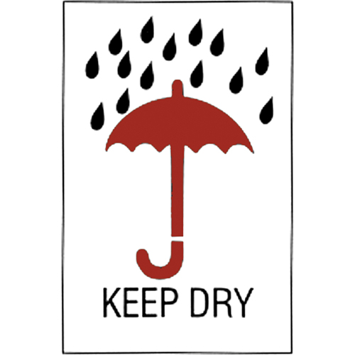 Incom Top Tape & Label 1071 "Keep Dry" Special Handling Labels, 6" L x 4" W, Red on White