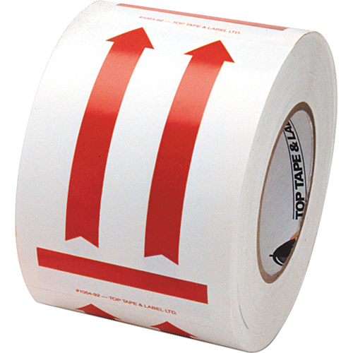 Incom Top Tape & Label 1064R This Side Up Pictogram Special Handling Labels, 6" L x 4" W, Red on White