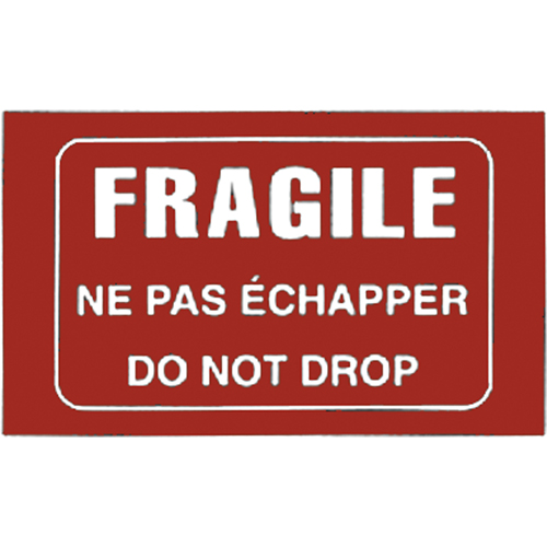 Incom Top Tape & Label TT05053 "Fragile" Bilingual Special Handling Labels, 5" L x 3" W, White on Red