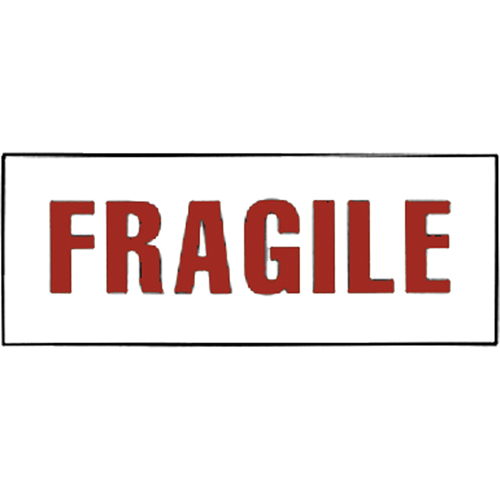 Incom Top Tape & Label 1017 "Fragile" Special Handling Labels, 6" L x 2" W, Red on White