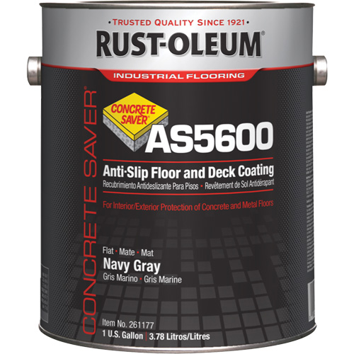 Rust-Oleum 261177 Rev&ecirc;tement de sol et de terrasse antid&eacute;rapant syst&egrave;me Concrete Saver AS5600, 1 gal., &agrave; l'eau, Tr&egrave;s mat, Gris