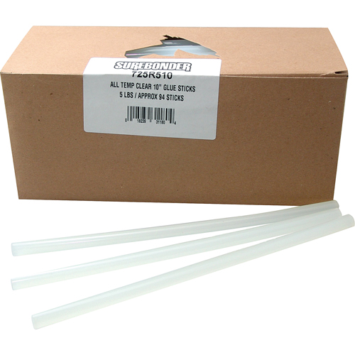 Surebonder 725R510 Glue Stick, 7/16" Dia. x 10" L, Clear