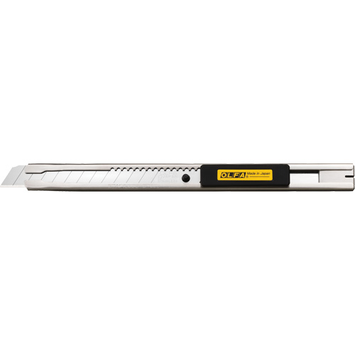 Olfa 5018 9mm SVR-1 Slide-Lock Knife, Steel, Stainless Steel Handle
