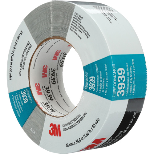 3M 3939-2X60 3939 Duct Tape, 9 mils, Silver, 48 mm (2") x 55 m (180')