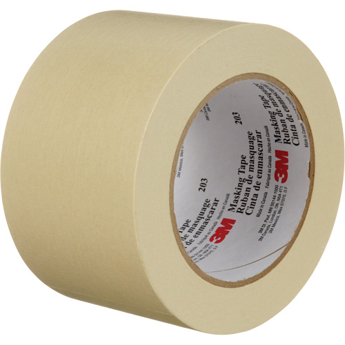 3M 203-72X55 Highland 203 Masking Tape, 72 mm (3") x 55 m (180'), Beige