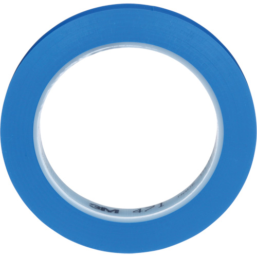 3M 471-1/2X36-BLU-IW 471 Vinyl Tape, 12 mm (1/2") W x 32.9 m (108') L, 5.3 mils, Blue