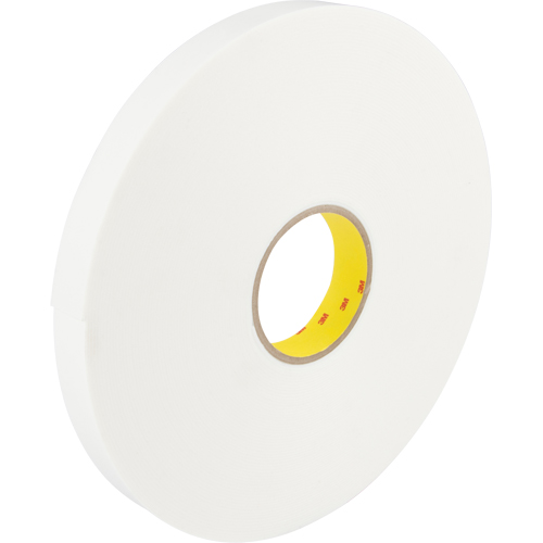 3M 4466W-1X36 3M 4466W Double-Coated Polyethylene Foam Tape, 33 m (108') L x 25.4 mm (1") W, 62 mils, Polyethylene