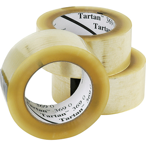 3M 369-48X132 Tartan 369 Box Sealing Tape, Acrylic Adhesive, 1.6 mils, 48 mm (1-22/25") x 132 m (432')