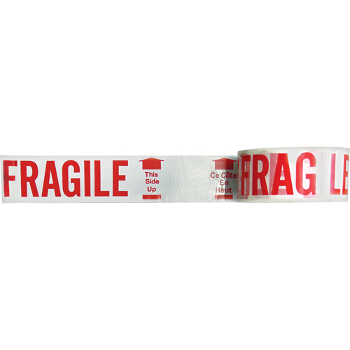  PE080 Bilingual Printed Tape – Fragile This Side Up , Red on White