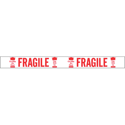  PE080 Bilingual Printed Tape – Fragile This Side Up , Red on White