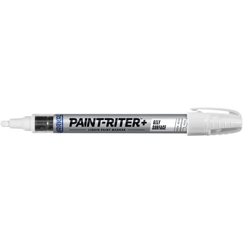 Markal 096960 Marqueur pour surfaces huileuses Paint-Riter +, Liquide, Blanc