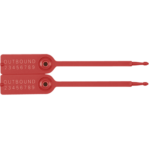 Tyden Brooks 000361 RED Gemini&reg; Tote Seals, 7-1/4", Plastic, Pull-Through