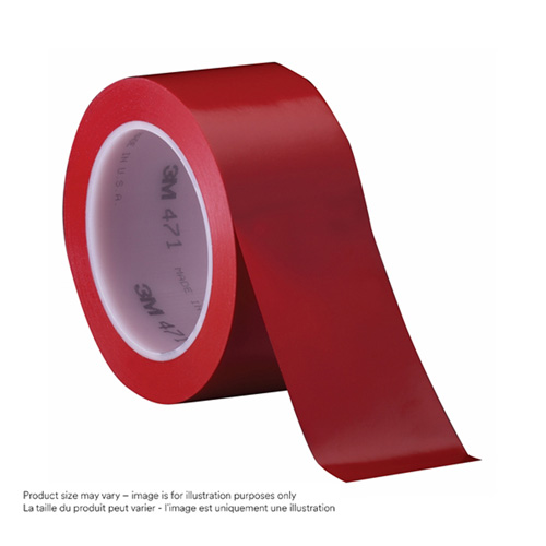 3M 471-1-1/2X36-RED-I 471 Vinyl Tape, 38 mm (1-1/2") W x 32.9 m (108') L, 5.3 mils, Red