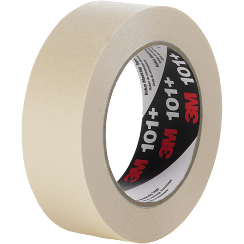 3M 7100242374 101+ Value Masking Tape, 12 mm (1/2") x 55 m (180'), Tan