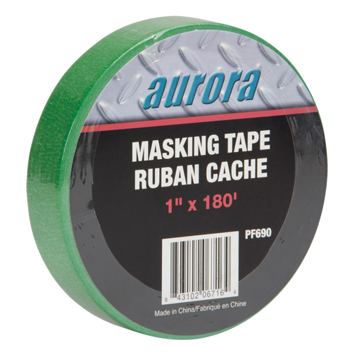 Aurora Tools PF690 Painters Masking Tape, 25 mm (1") x 55 m (180'), Green