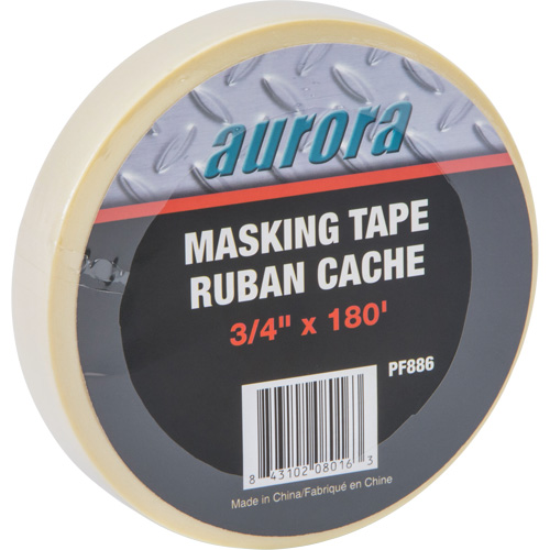 Aurora Tools PF886 General Purpose Masking Tape, 18 mm (3/4") x 55 m (180'), Beige