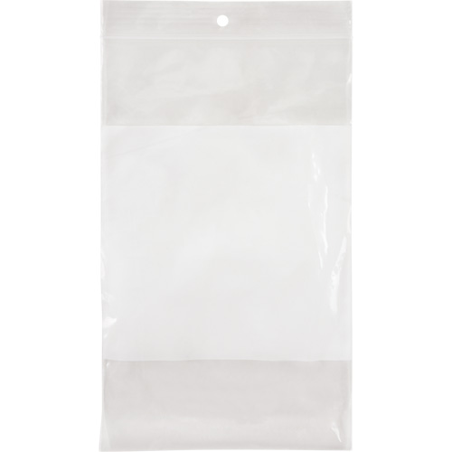 KLETON PF933 White Block Poly Bags, Reclosable, 8" x 5", 2 mils