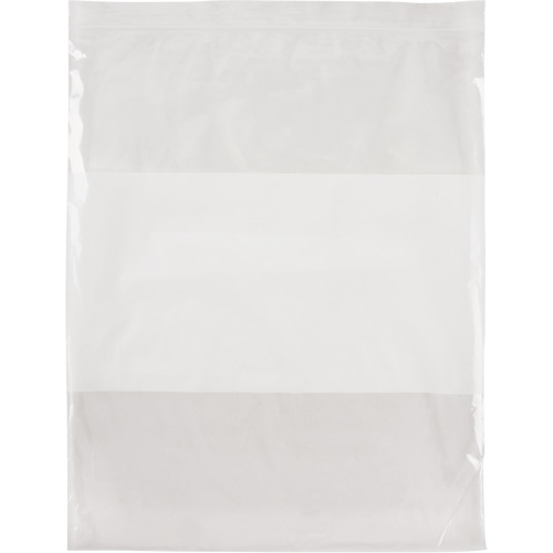 KLETON PF963 Sacs en poly avec espace inscriptible blanc, Refermable, 15" x 12", 2 mils