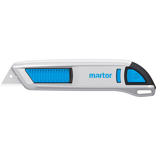 Martor 50000410.02 Secunorm 500 Knife Semi Automatic Retractable, 19 mm, Stainless Steel, Metal Handle