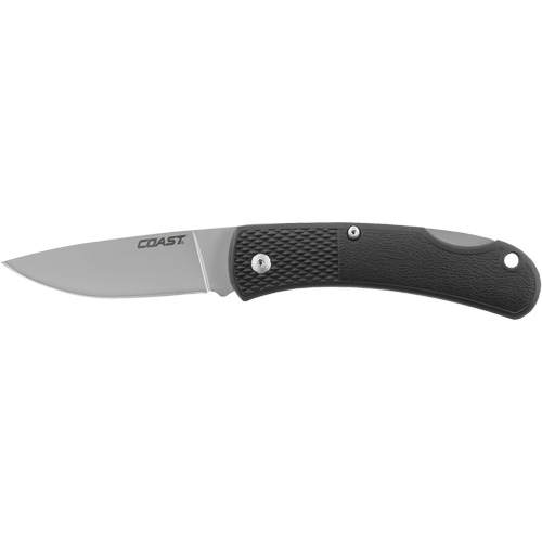 Coast 30311 Folding Utility Knife, 2-1/2" Blade, Stainless Steel Blade, Cushion Handle