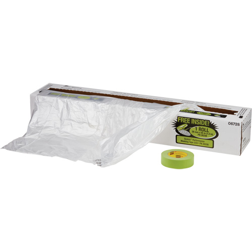 3M 6728 Overspray Protective Sheeting & Tape Kit, 400' L x 16' W, Plastic