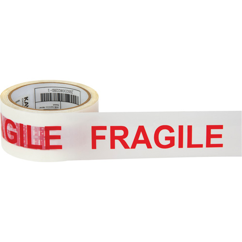 KLETON PG724 "Fragile" Box Sealing Tape, Hot Melt Adhesive, 2 mils, 48 mm (2") x 100 m (328')