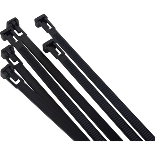Outils Aurora PG825 Attache-c&acirc;ble r&eacute;utilisable, Longueur 8", R&eacute;sistance &agrave; la traction 50 lb, Noir