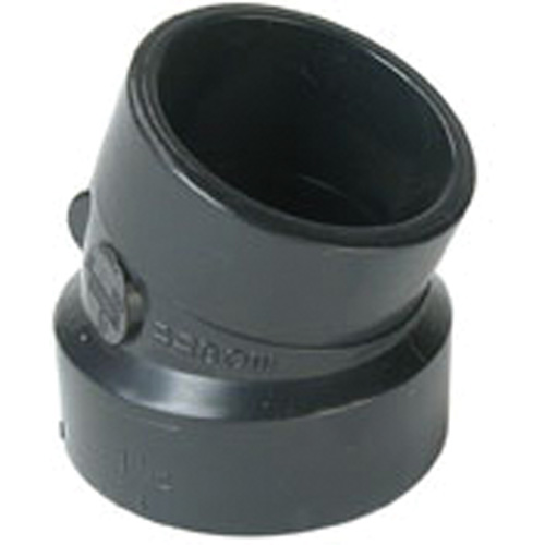 Bow Plumbing 601096 Street Elbow Fitting, Spigot x Hub, Plastic, 1-1/2"