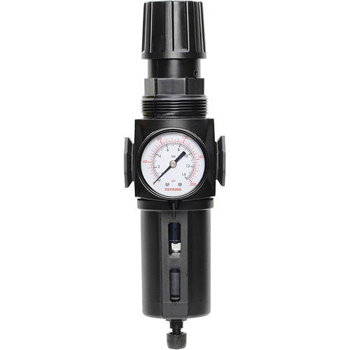 Topring 50.225A Manual Drain Filter/Regulator with Standard Bowl Modulair 300, 1/4" NPT, 150 PSI, 5.1 fl. oz. Capacity