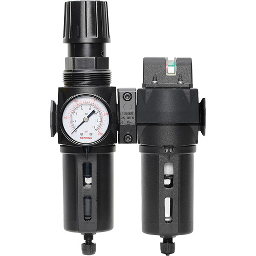 Topring 50.665A Manual Drain Filter, Regulator & Coalescing Filter with Standard Bowl Modulair 300, 1/4" NPT, 150 PSI, 5.1 fl. oz. Capacity