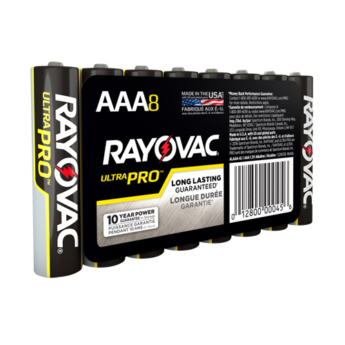 Rayovac ALAAA-8 Ultra PRO Industrial Batteries, AAA, 1.5 V