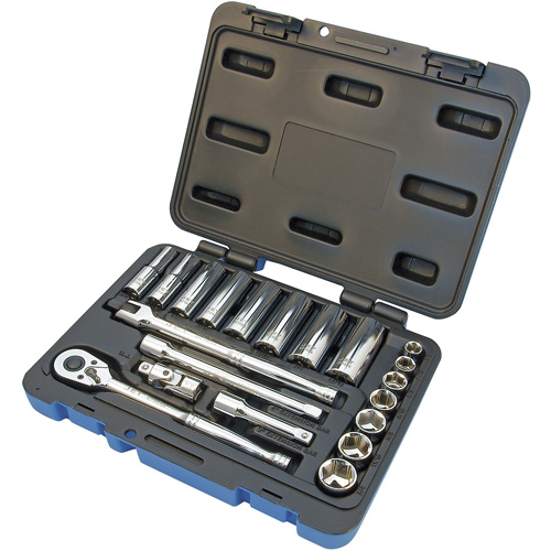 JET 600229 Jeu de douilles & cl&eacute;s &agrave; douilles SAE &agrave; 6 pans SW3821-6, 21 Mcx, Prise de 3/8", Profond