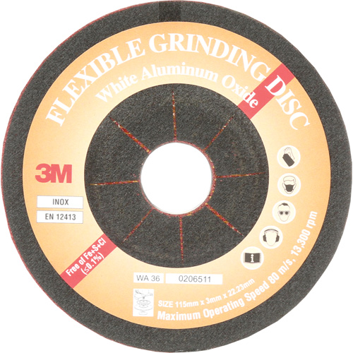 3M AB03231 Disque de meulage flexible, 4-5/8", Oxyde d'aluminium, 22 mm, Type WA