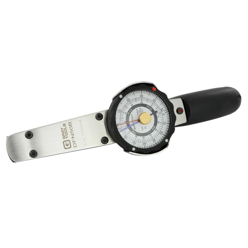 Gray Tools DFN50B Cl&eacute; dynamom&eacute;trique avec aiguille &agrave; m&eacute;moire, &agrave; cadran, Entraînement 3/8" carr&eacute;, 0 - 50 lb-pi