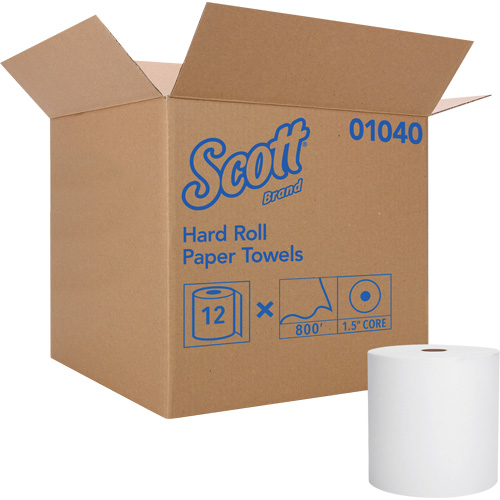Kimberly-Clark 01040 Scott&reg; Essential Hard Roll Towels, 1 Ply, Standard, 800' L