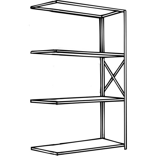 Metalware RK208 Interlok Shelving Unit, Steel, Boltless, Add-On, 36" W x 76" H x 24" D