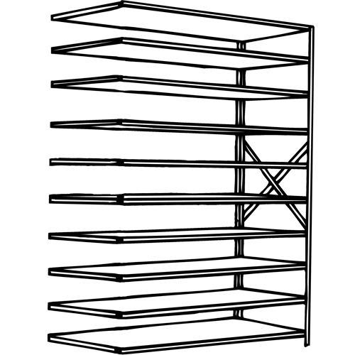 Metalware RK228 Interlok Shelving Unit, Steel, Boltless, 800 lbs. Capacity, 36" W x 76" H x 12" D