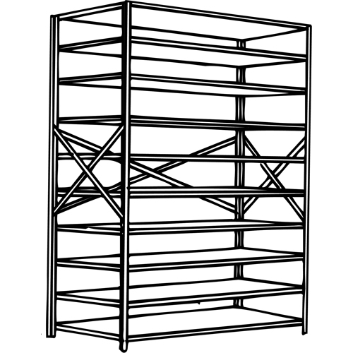 Metalware RK233 Interlok Shelving Unit, Steel, Boltless, 800 lbs. Capacity, 36" W x 76" H x 24" D