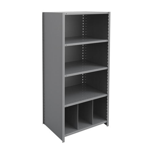 Metalware RK257 Interlok Shelving Unit, Steel, Boltless, Starter, 36" W x 76" H x 24" D