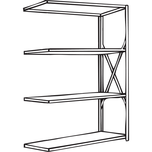 Metalware RK288 Interlok Shelving Unit, Steel, Boltless, Add-On, 48" W x 88" H x 24" D