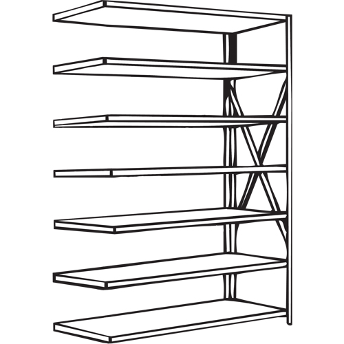 Metalware RK296 Interlok Shelving Unit, Steel, Boltless, 550 lbs. Capacity, 48" W x 88" H x 12" D