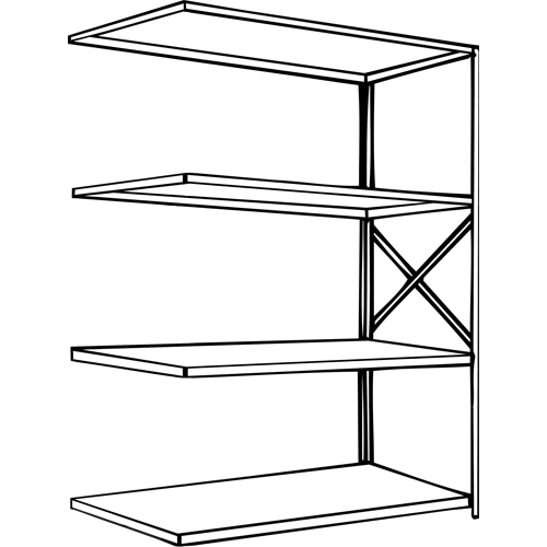 Metalware RK308 Interlok Shelving Unit, Steel, Boltless, Add-On, 36" W x 88" H x 12" D
