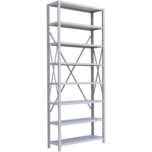 Metalware RK321 Interlok Shelving Unit, Steel, Boltless, Starter, 36" W x 88" H x 12" D