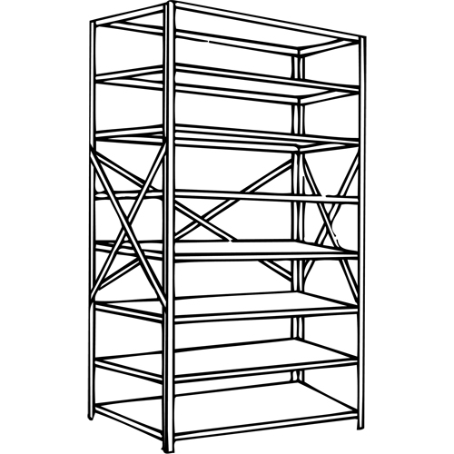 Metalware RK321 Interlok Shelving Unit, Steel, Boltless, Starter, 36" W x 88" H x 12" D