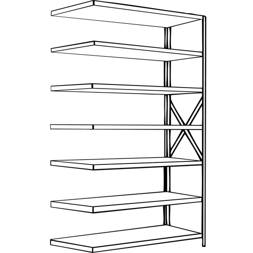 Metalware RK334 Interlok Shelving Unit, Steel, Boltless, 800 lbs. Capacity, 36" W x 88" H x 18" D