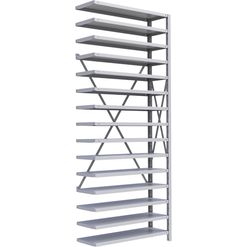 Metalware RK344 Interlok Shelving Unit, Steel, Boltless, 800 lbs. Capacity, 36" W x 88" H x 12" D