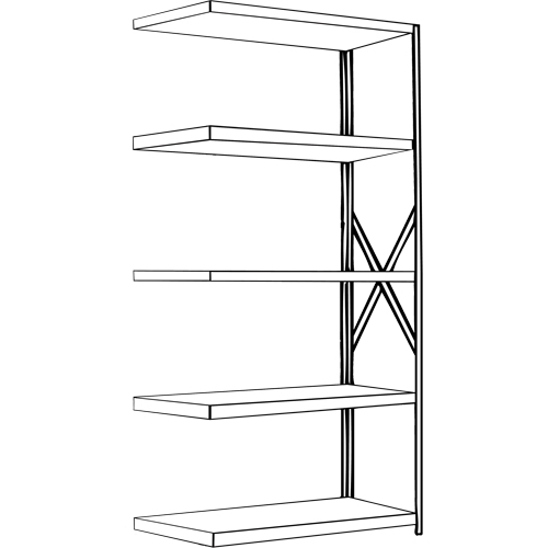 Metalware RK428 Interlok Shelving Unit, Steel, Boltless, 800 lbs. Capacity, 36" W x 100" H x 24" D