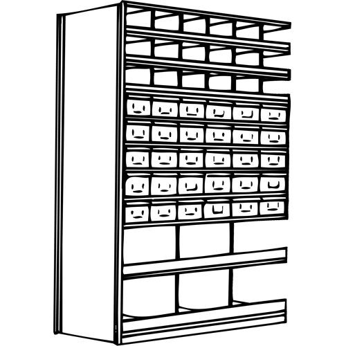 Metalware RK969 Interlok Shelving Unit, Steel, Boltless, Add-On, 36" W x 76" H x 12" D